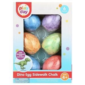 Dino Egg Sidewalk Chalk 6 Piece Set with One Dinosaur Inside Each Egg T. Rex